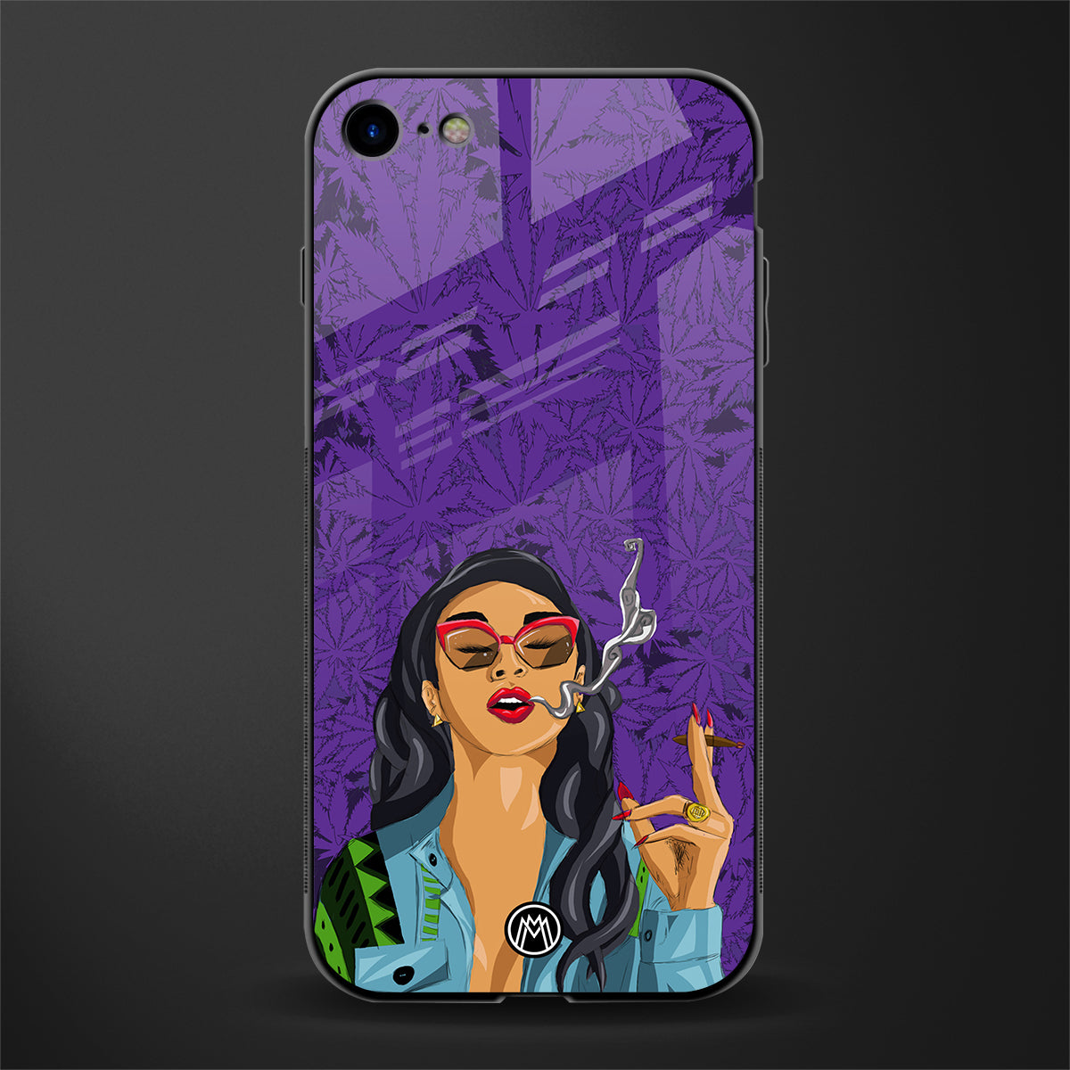 purple smoke glass case for iphone se 2020 image