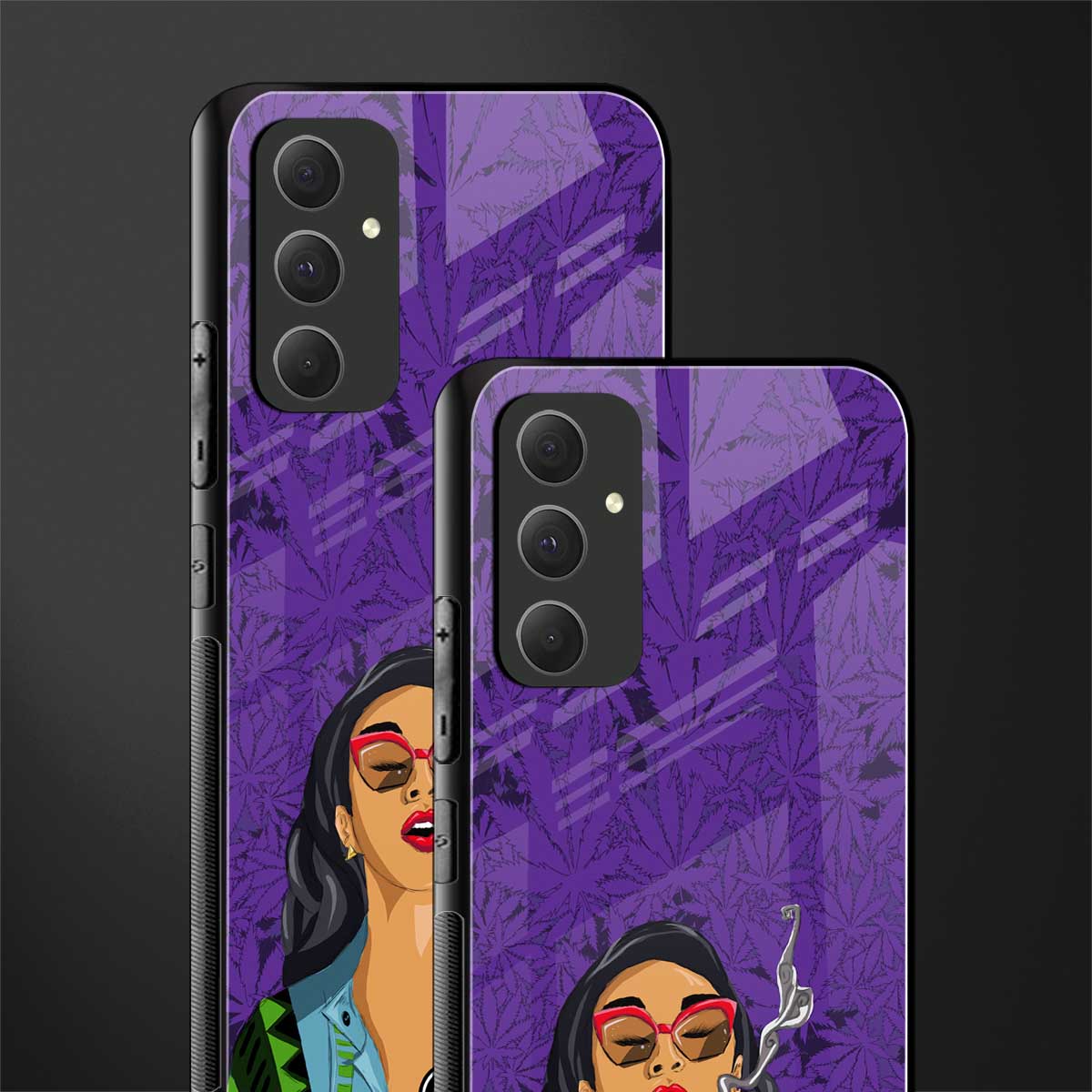 purple smoke back phone cover | glass case for samsung galaxy a54 5g