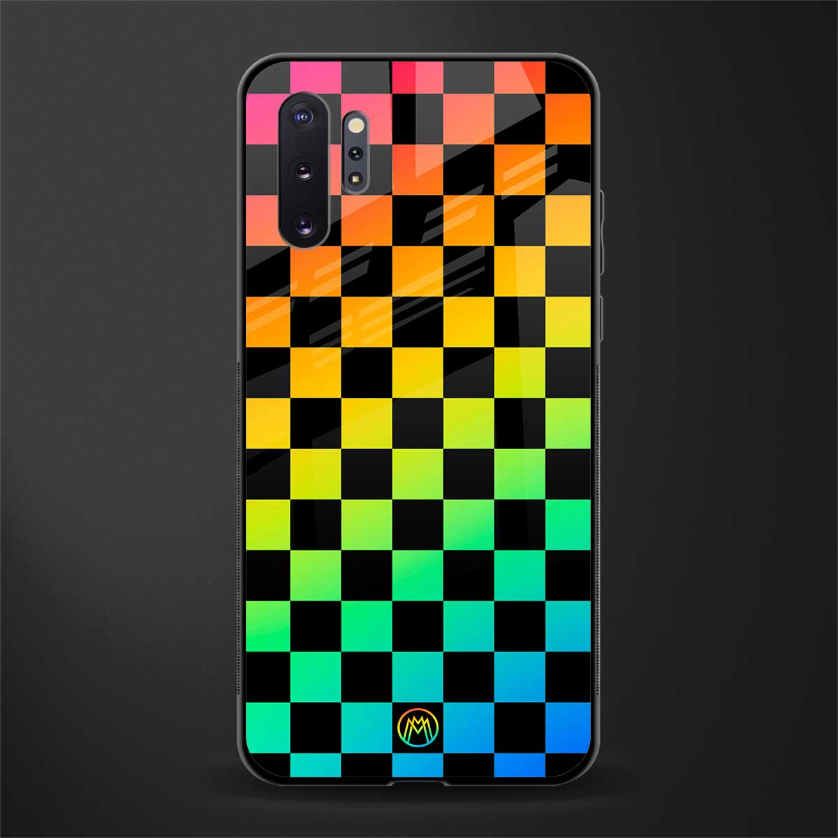 rainbow check pattern glass case for samsung galaxy note 10 plus image