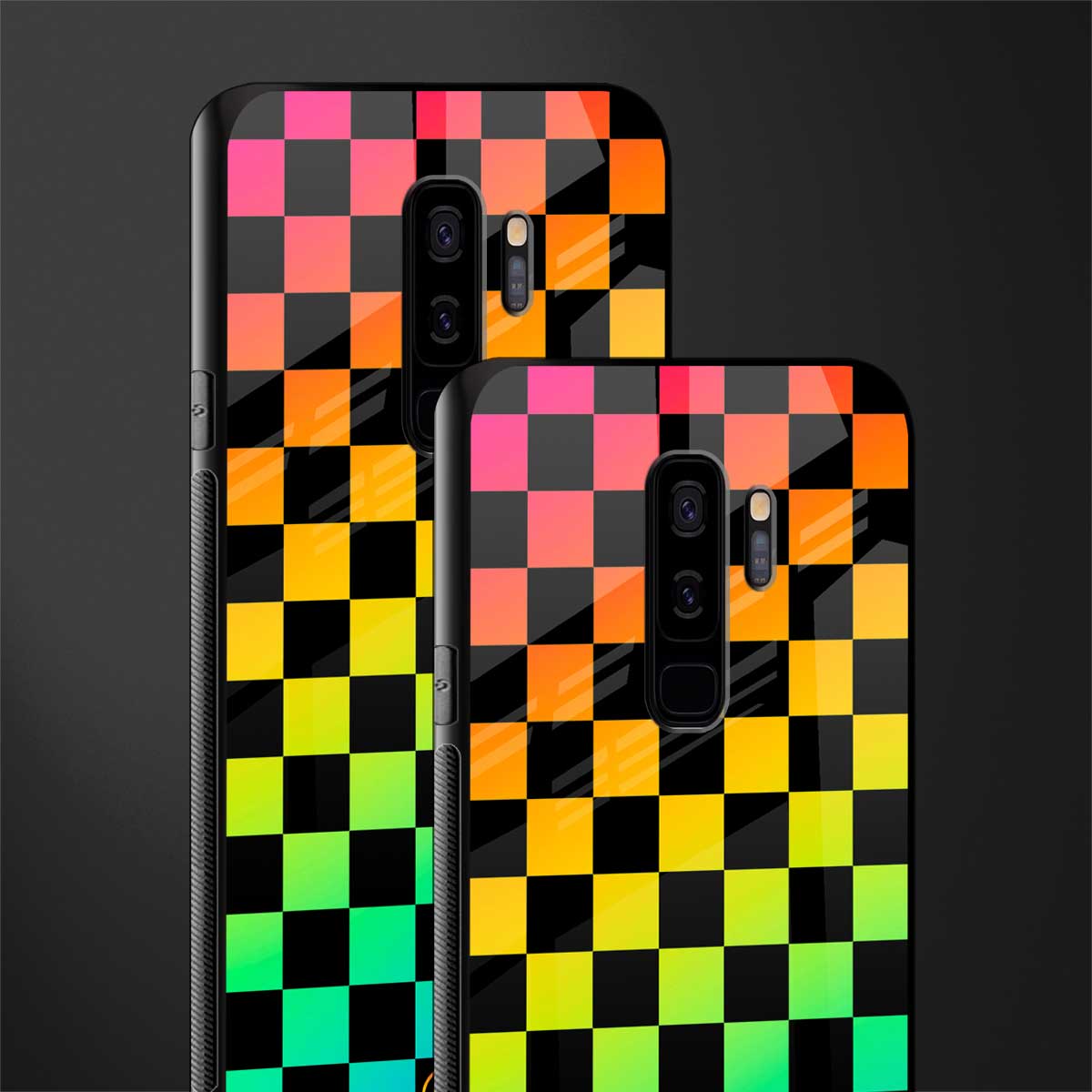 rainbow check pattern glass case for samsung galaxy s9 plus image-2