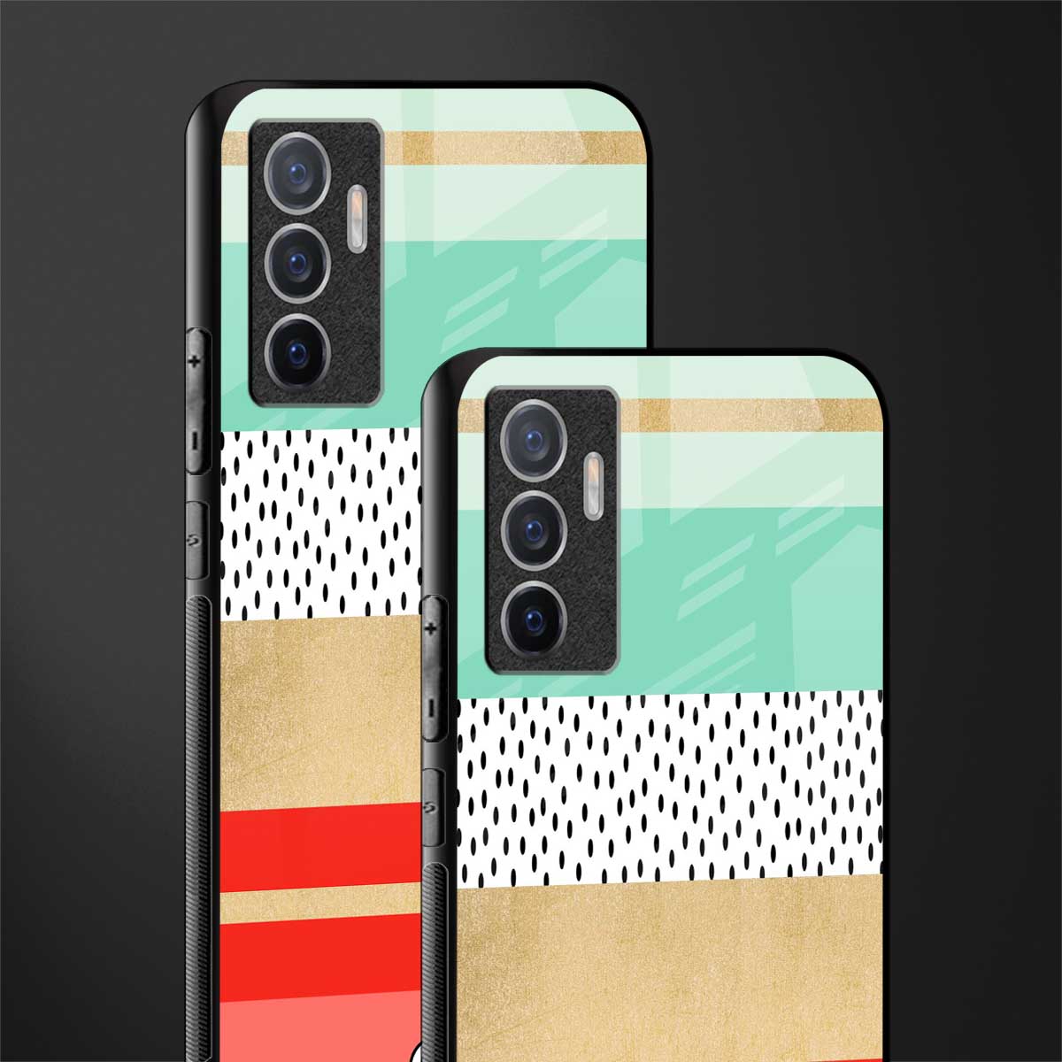 raspberry mint gelato glass case for vivo v23e image-2