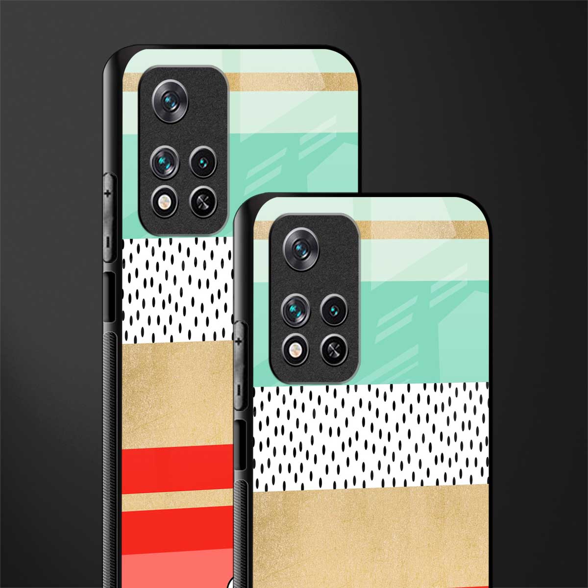 raspberry mint gelato glass case for poco m4 pro 5g image-2
