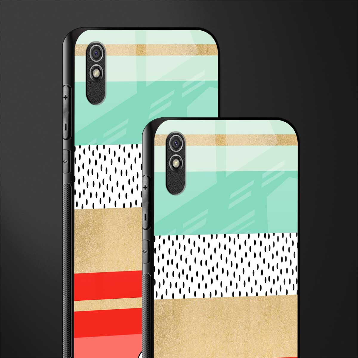 raspberry mint gelato glass case for redmi 9a image-2