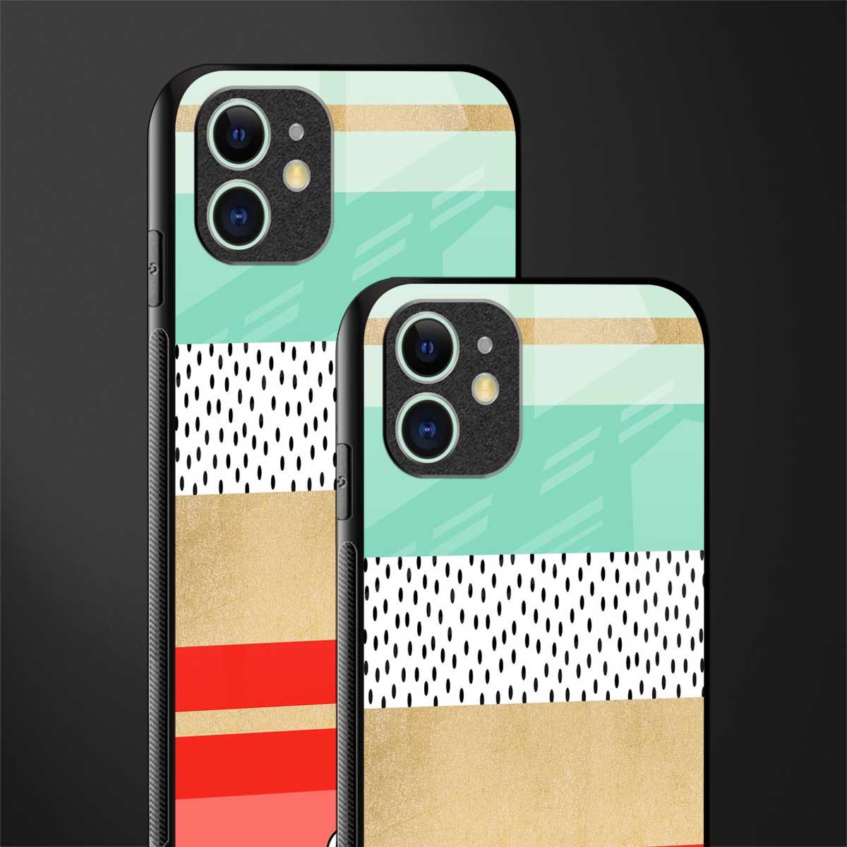 raspberry mint gelato glass case for iphone 12 mini image-2