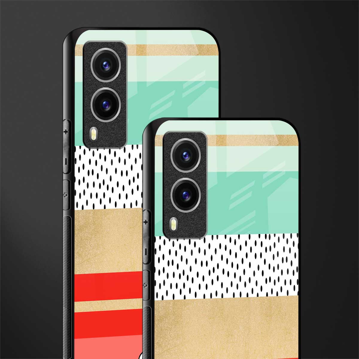 raspberry mint gelato glass case for vivo v21e 5g image-2