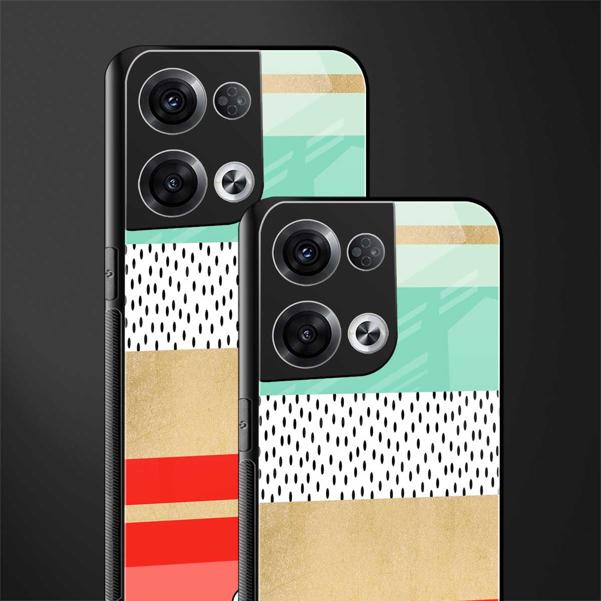 raspberry mint gelato back phone cover | glass case for oppo reno 8 pro