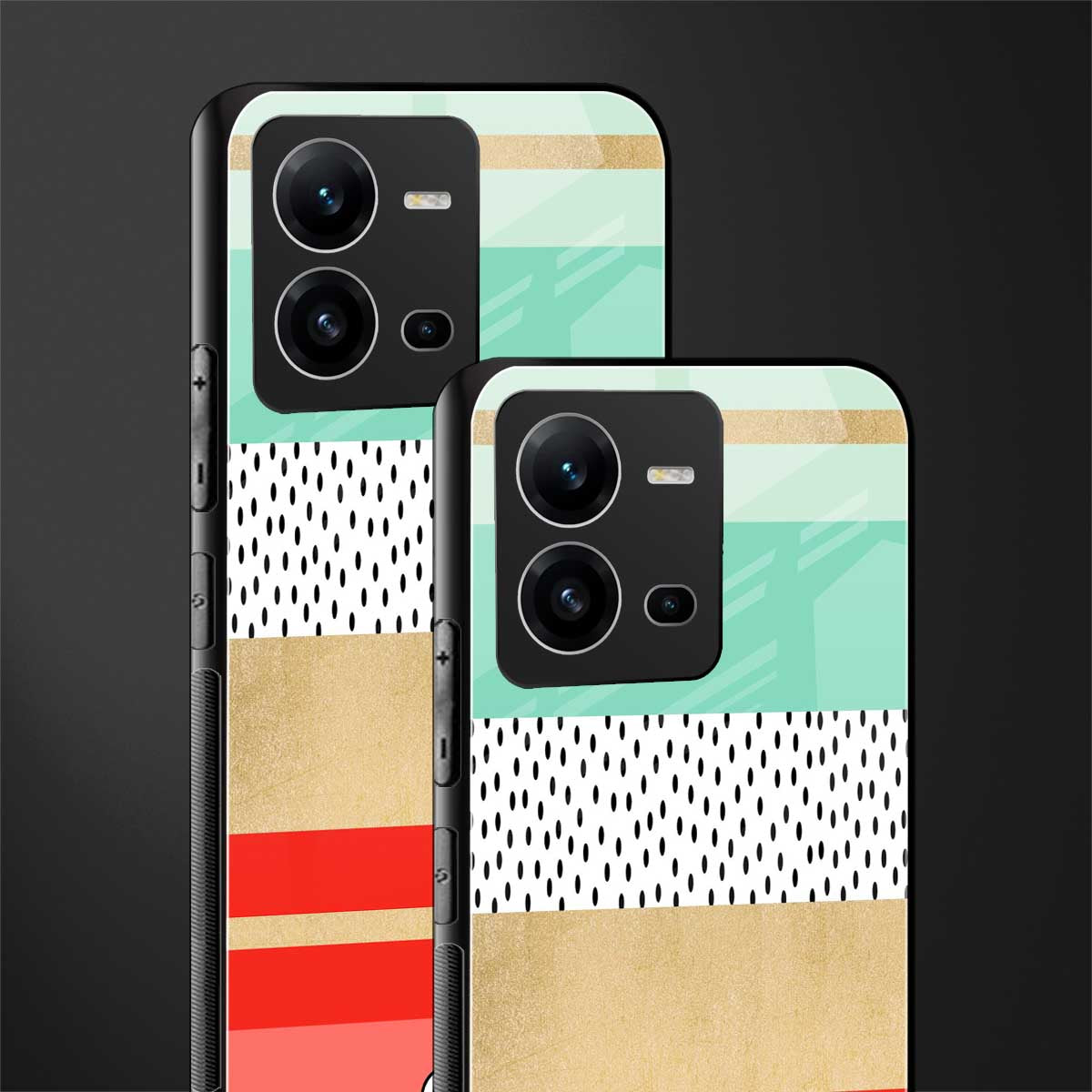 raspberry mint gelato back phone cover | glass case for vivo v25-5g