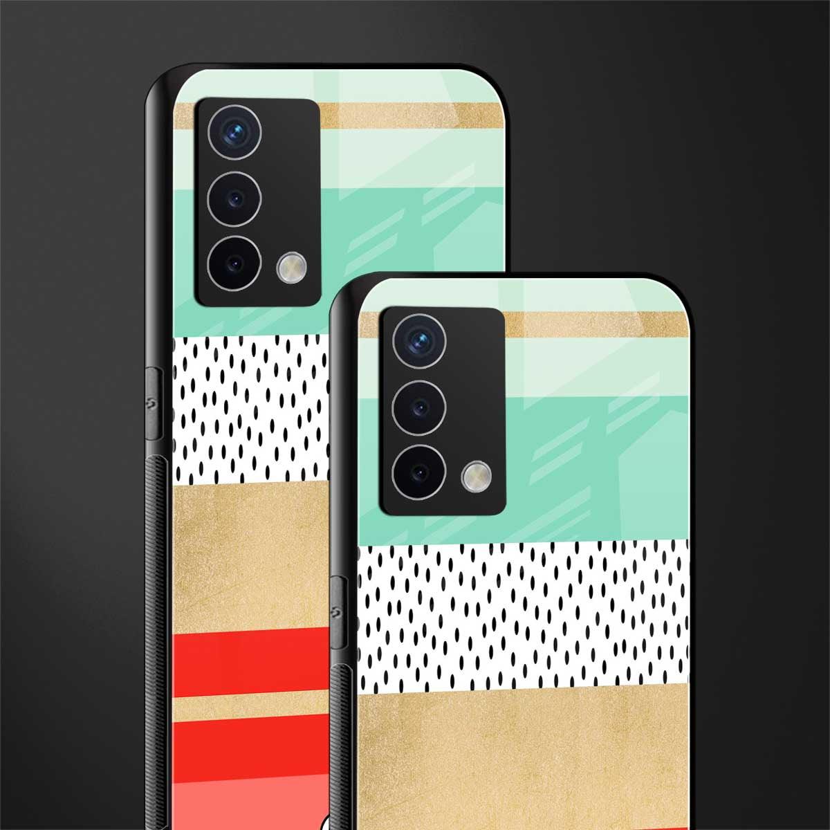 raspberry mint gelato back phone cover | glass case for oppo a74 4g