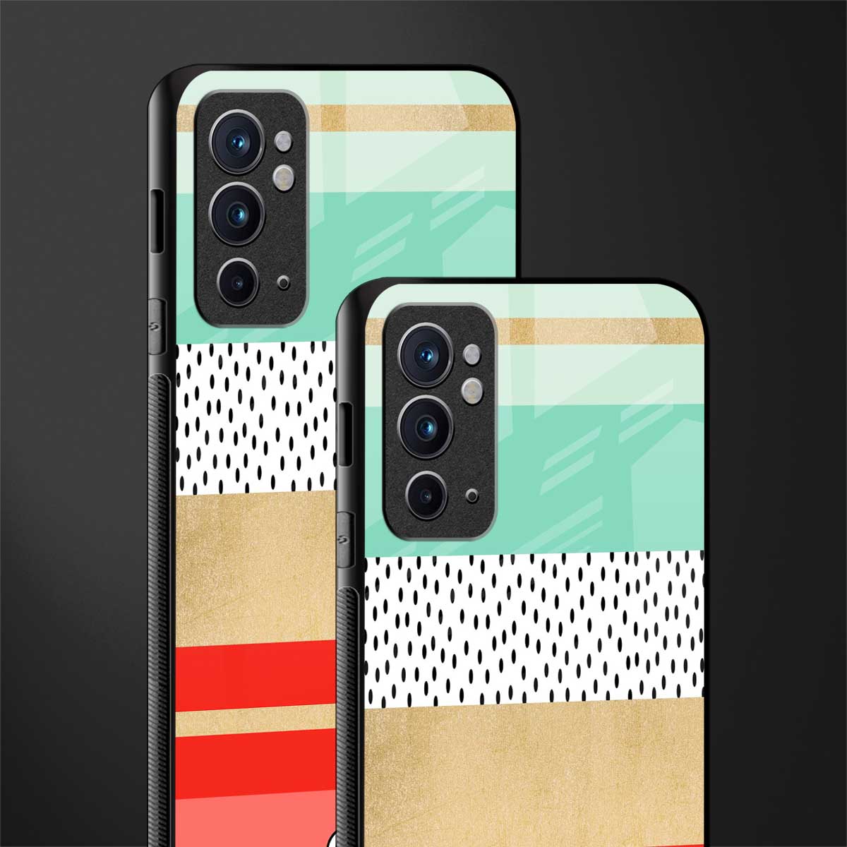 raspberry mint gelato glass case for oneplus 9rt image-2