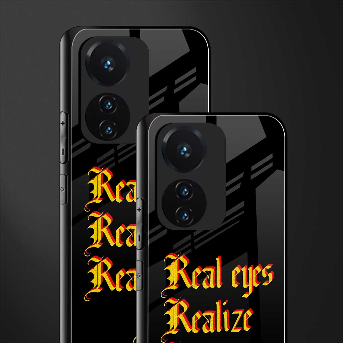real eyes realize real lies quote back phone cover | glass case for vivo t1 44w 4g