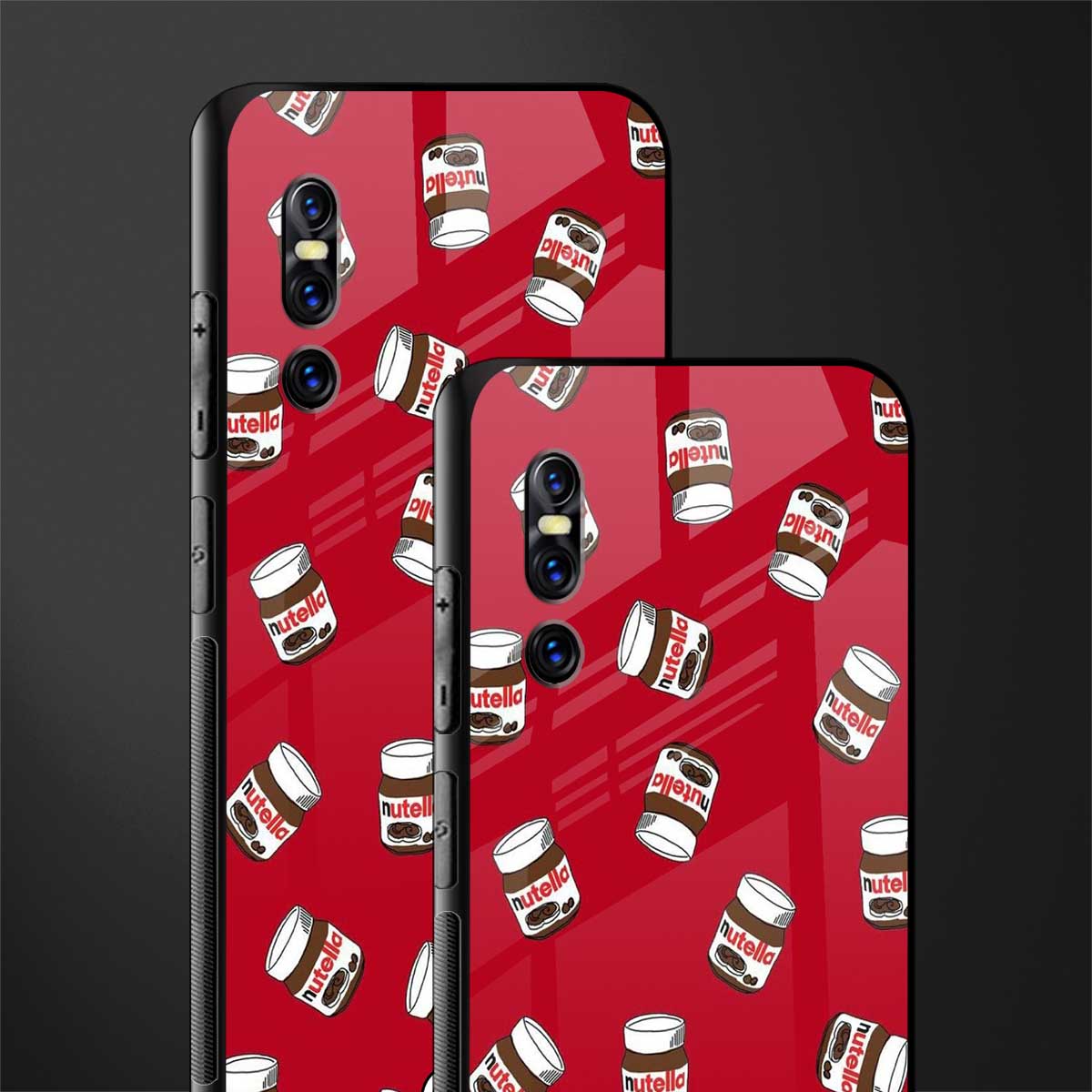 red nutella glass case for vivo v15 pro image-2