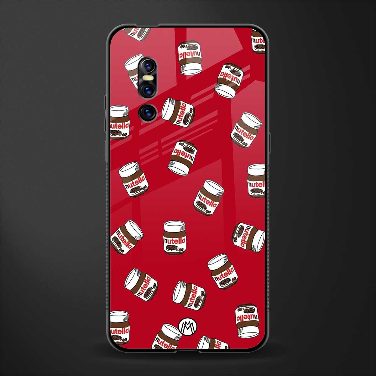 red nutella glass case for vivo v15 pro image