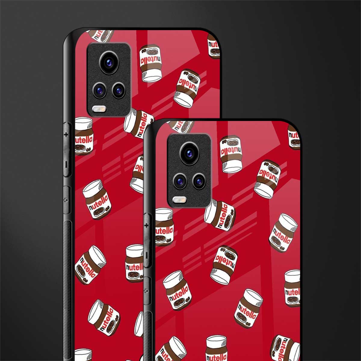 red nutella back phone cover | glass case for vivo y73