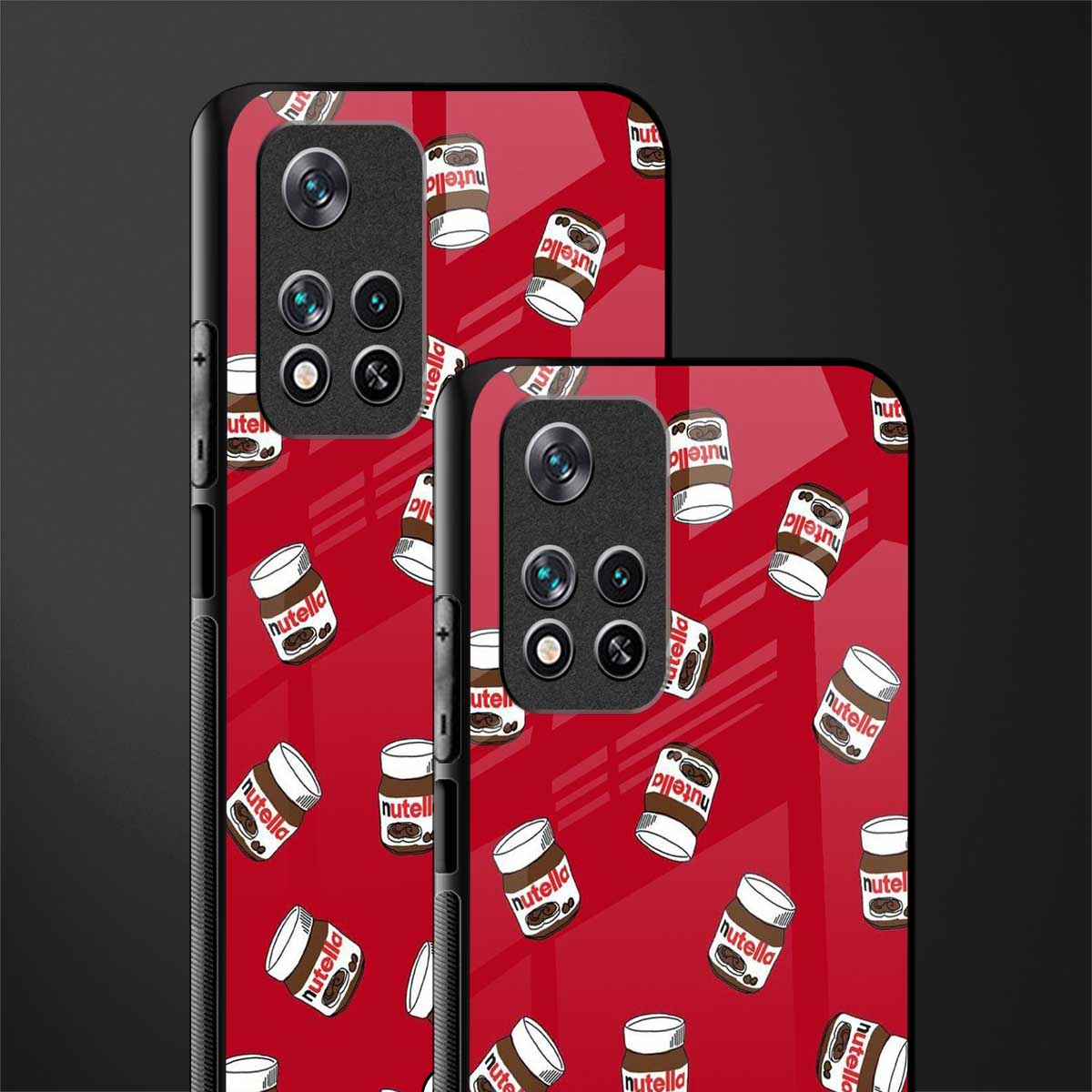 red nutella glass case for poco m4 pro 5g image-2