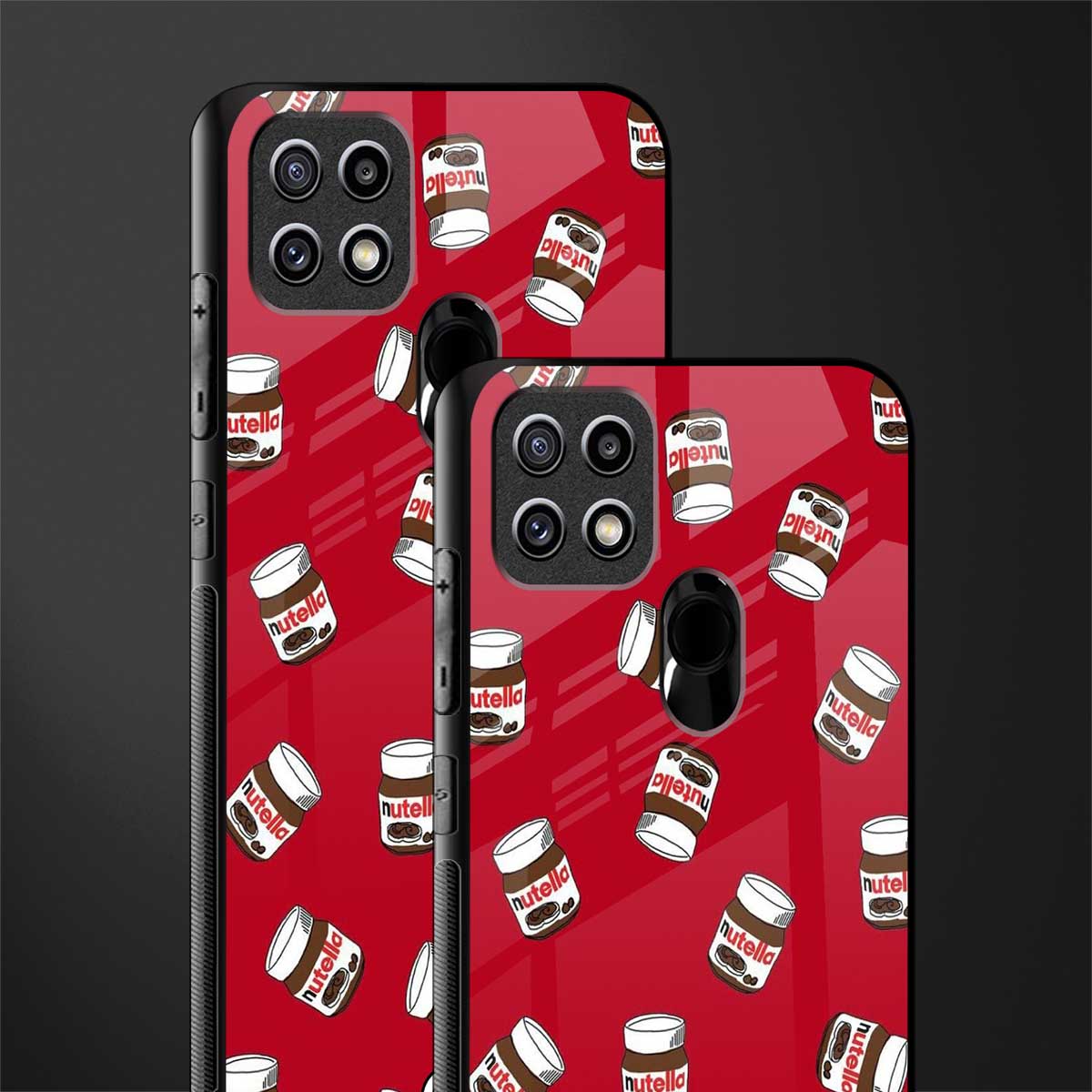 red nutella glass case for oppo a15 image-2