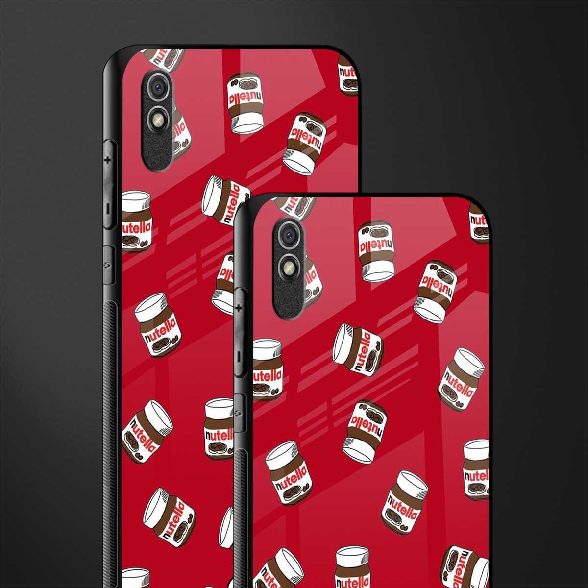 red nutella glass case for redmi 9a image-2