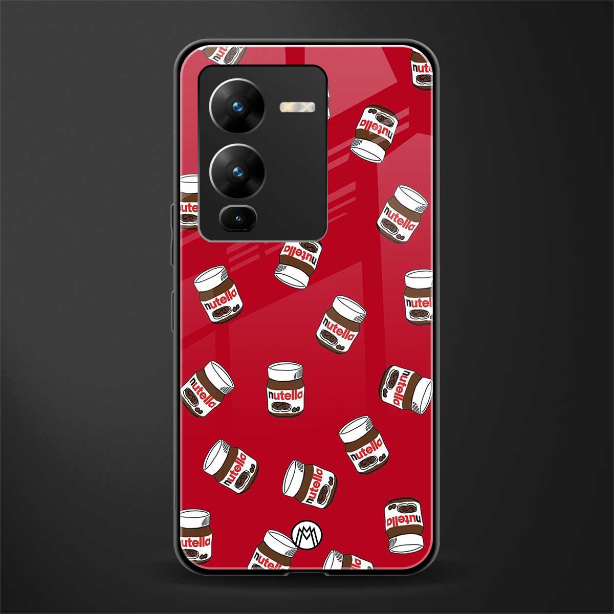 red nutella back phone cover | glass case for vivo v25 pro 5g