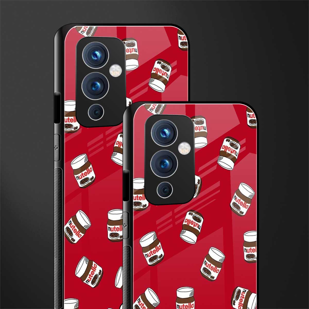 red nutella back phone cover | glass case for oneplus 9