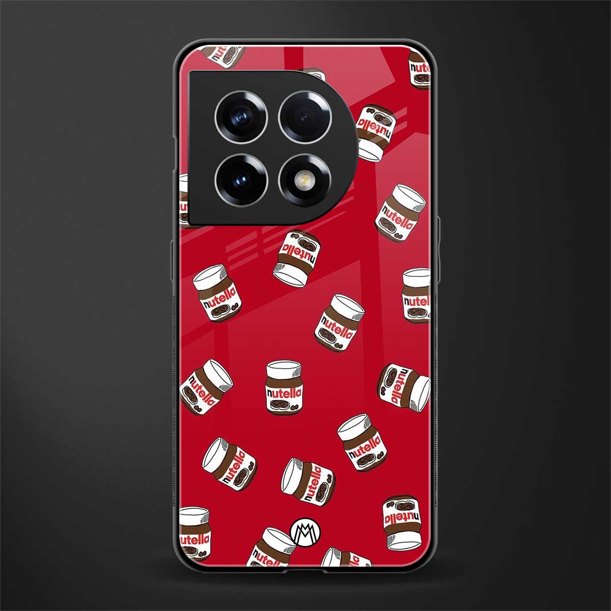 red nutella back phone cover | glass case for oneplus 11