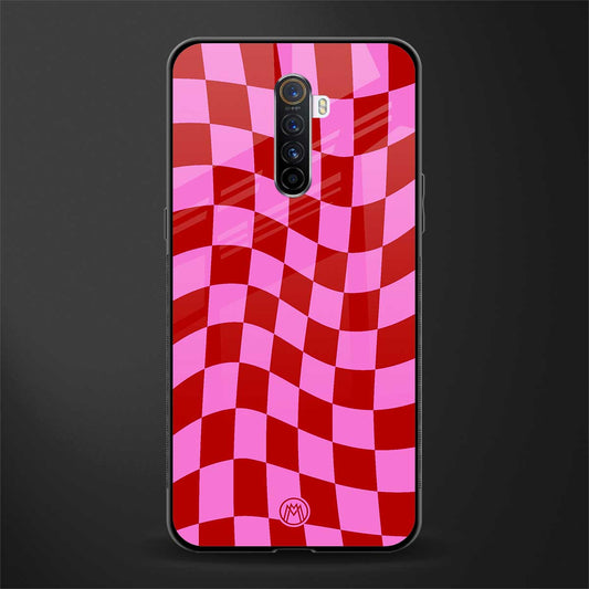 red pink trippy check pattern glass case for realme x2 pro image