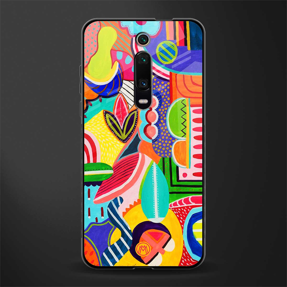 retro abstract glass case for redmi k20 image