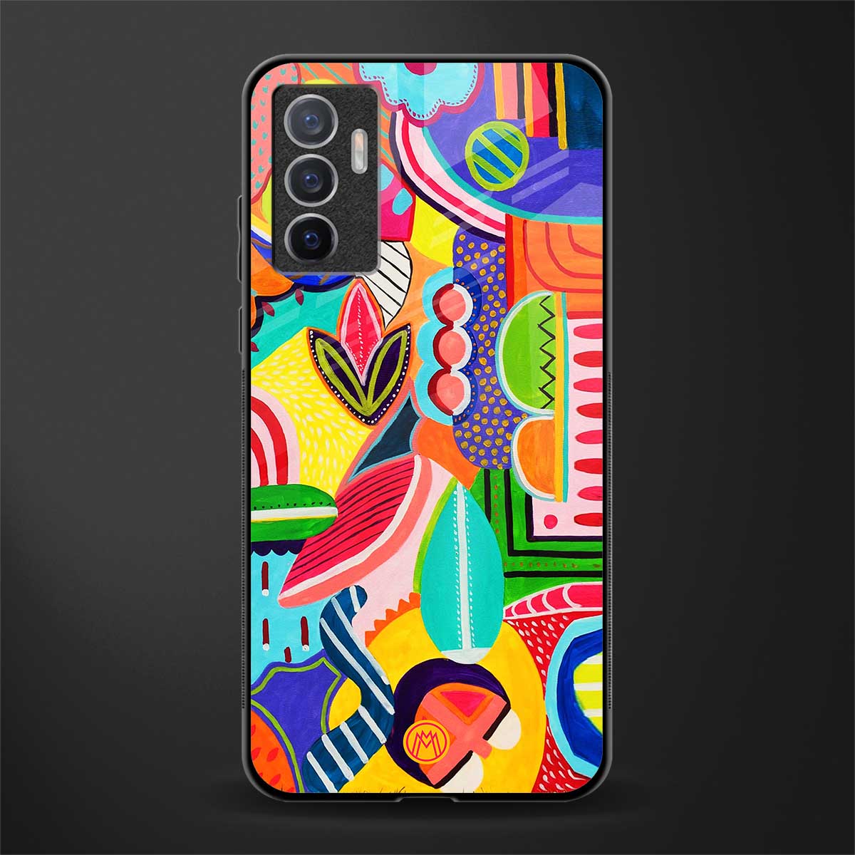 retro abstract glass case for vivo v23e image