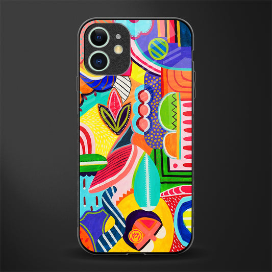 retro abstract glass case for iphone 11 image