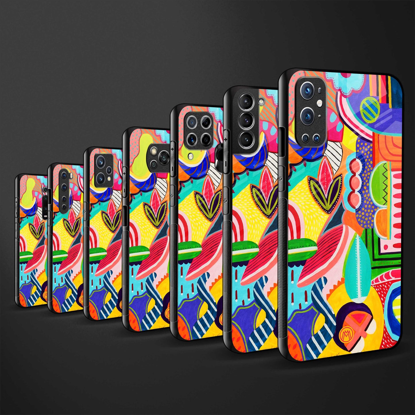 retro abstract glass case for oppo reno 3 pro image-3