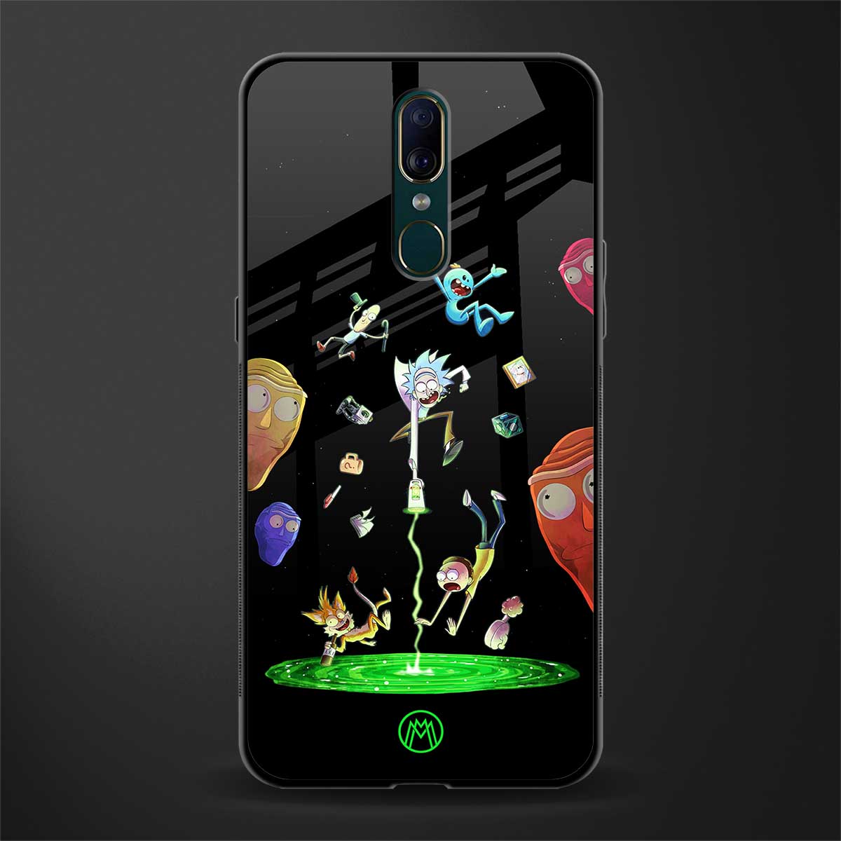 rick and morty amoled glass case for oppo f11 image