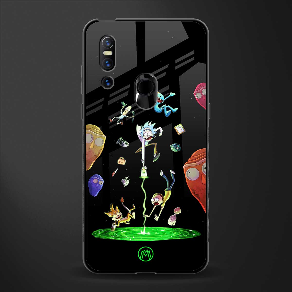 rick and morty amoled glass case for vivo v15 image