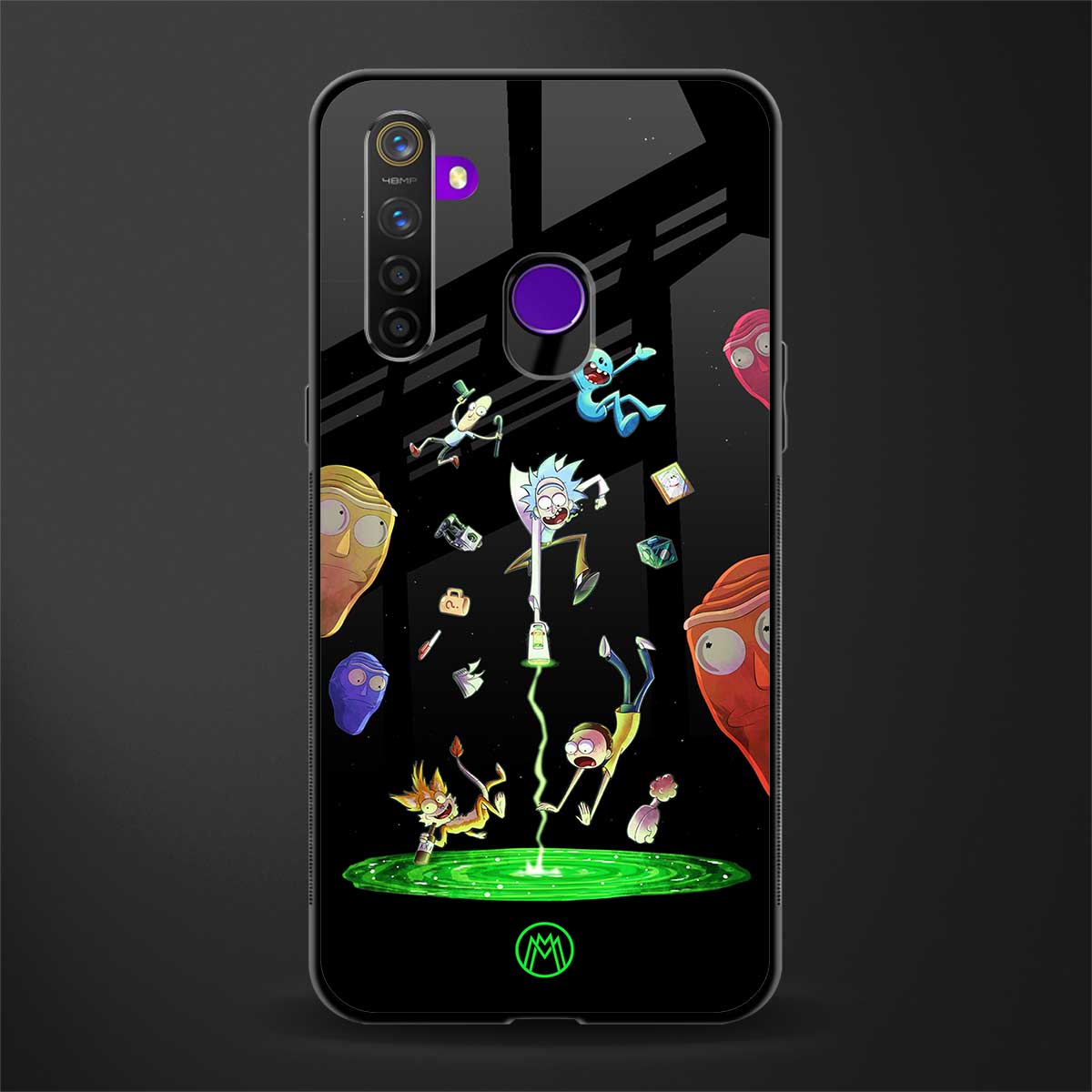 rick and morty amoled glass case for realme 5 image