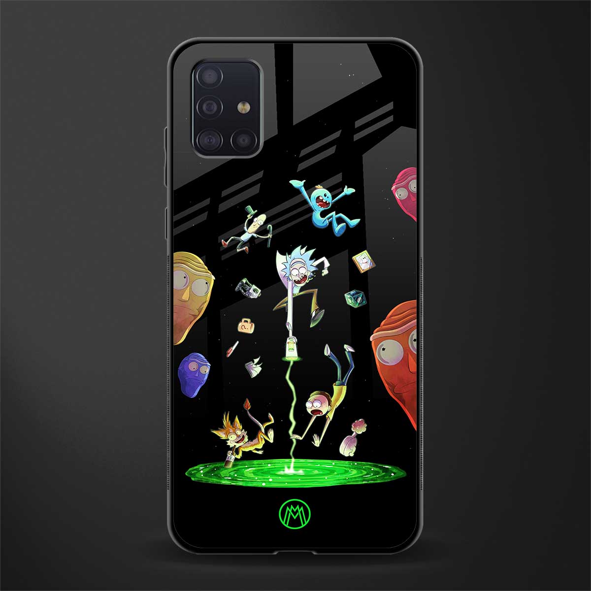 rick and morty amoled glass case for samsung galaxy a71 image