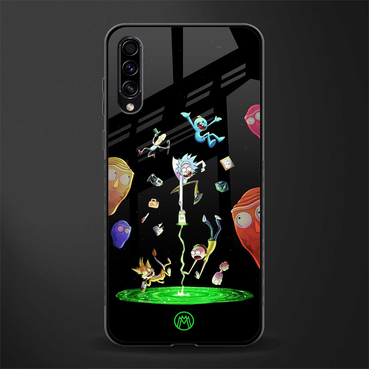 rick and morty amoled glass case for samsung galaxy a70 image