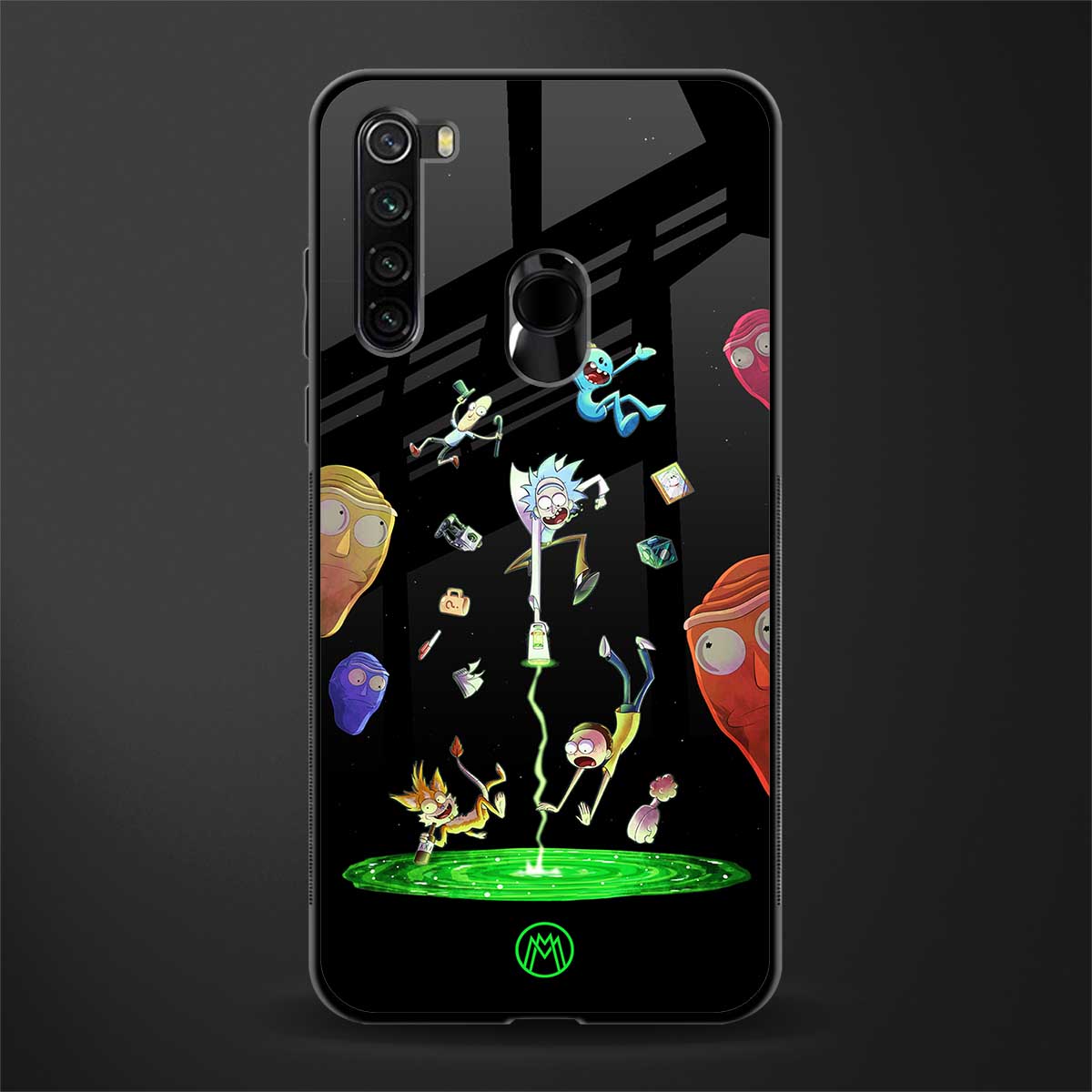 rick and morty amoled glass case for redmi note 8 image