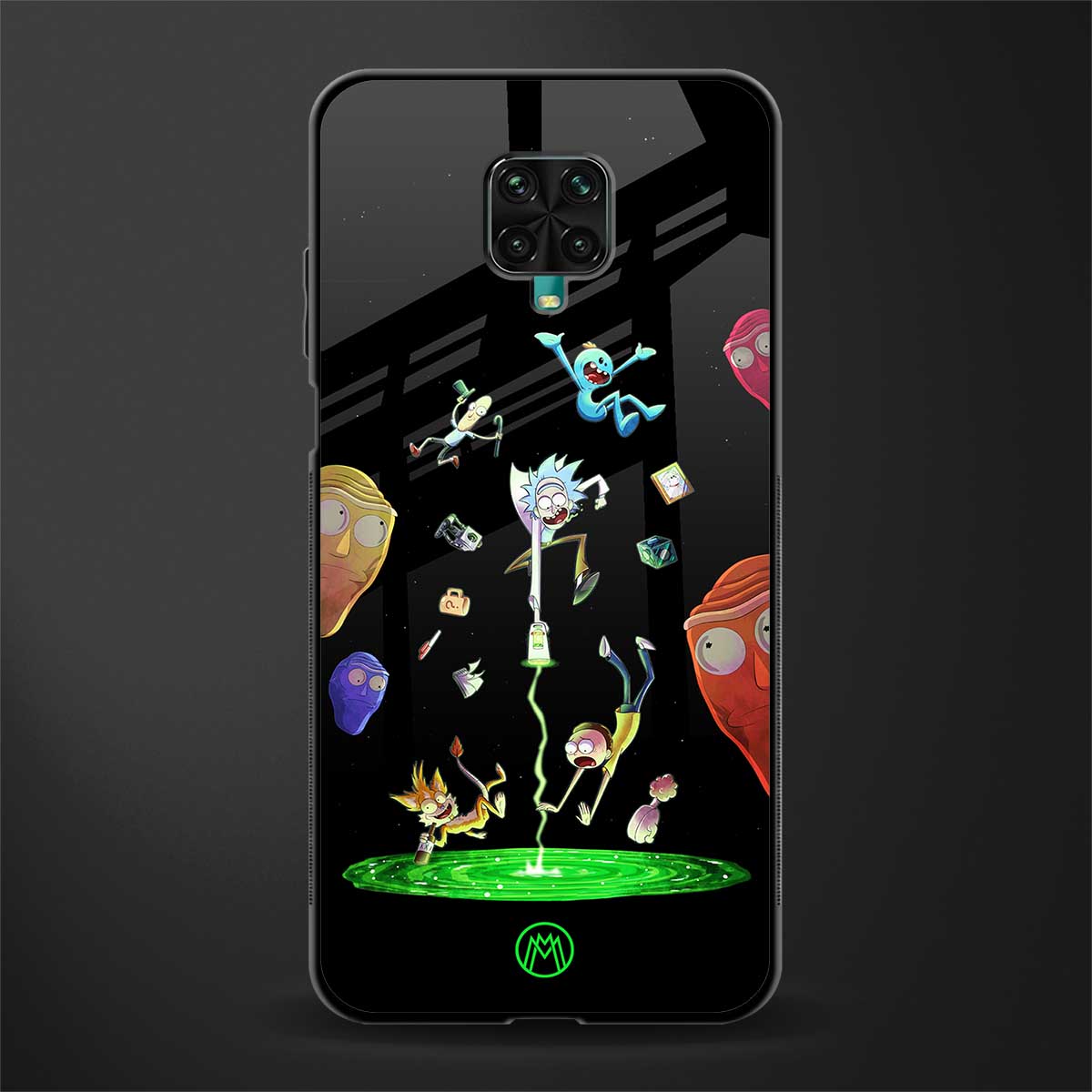 rick and morty amoled glass case for redmi note 9 pro image