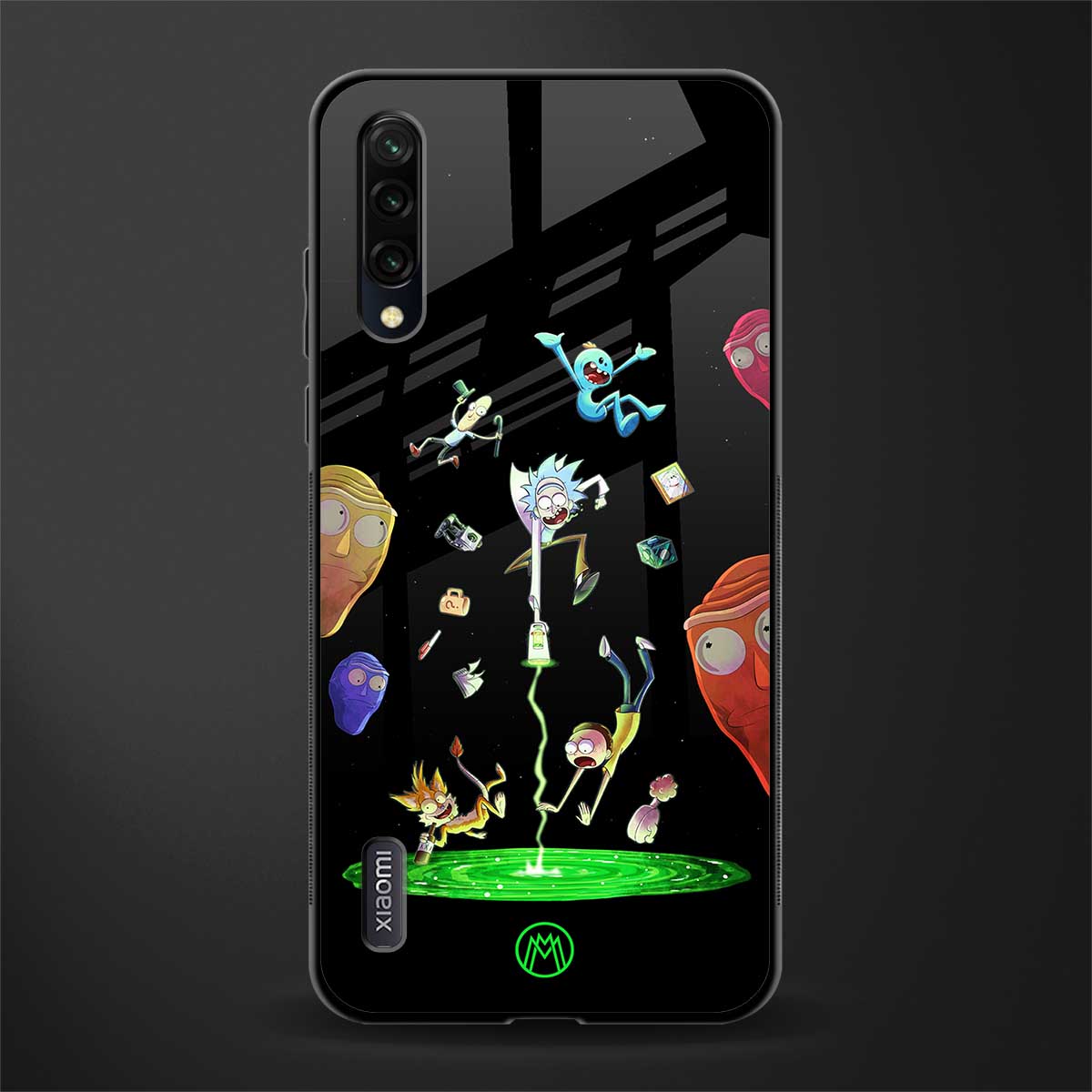 rick and morty amoled glass case for mi a3 redmi a3 image