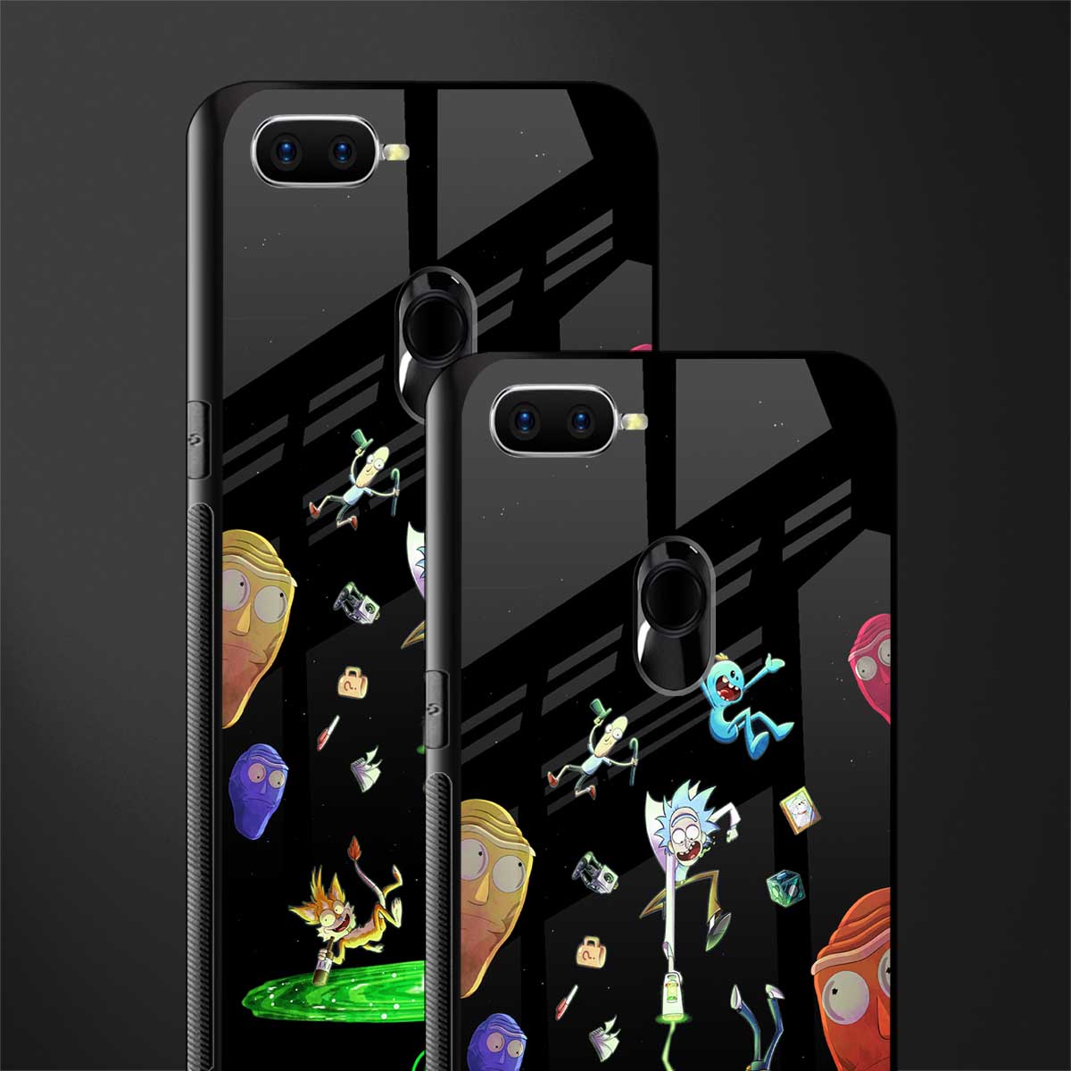 rick and morty amoled glass case for oppo a7 image-2