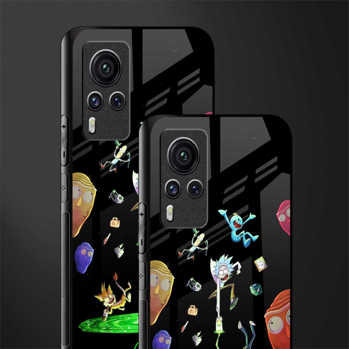 rick and morty amoled glass case for vivo x60 pro image-2
