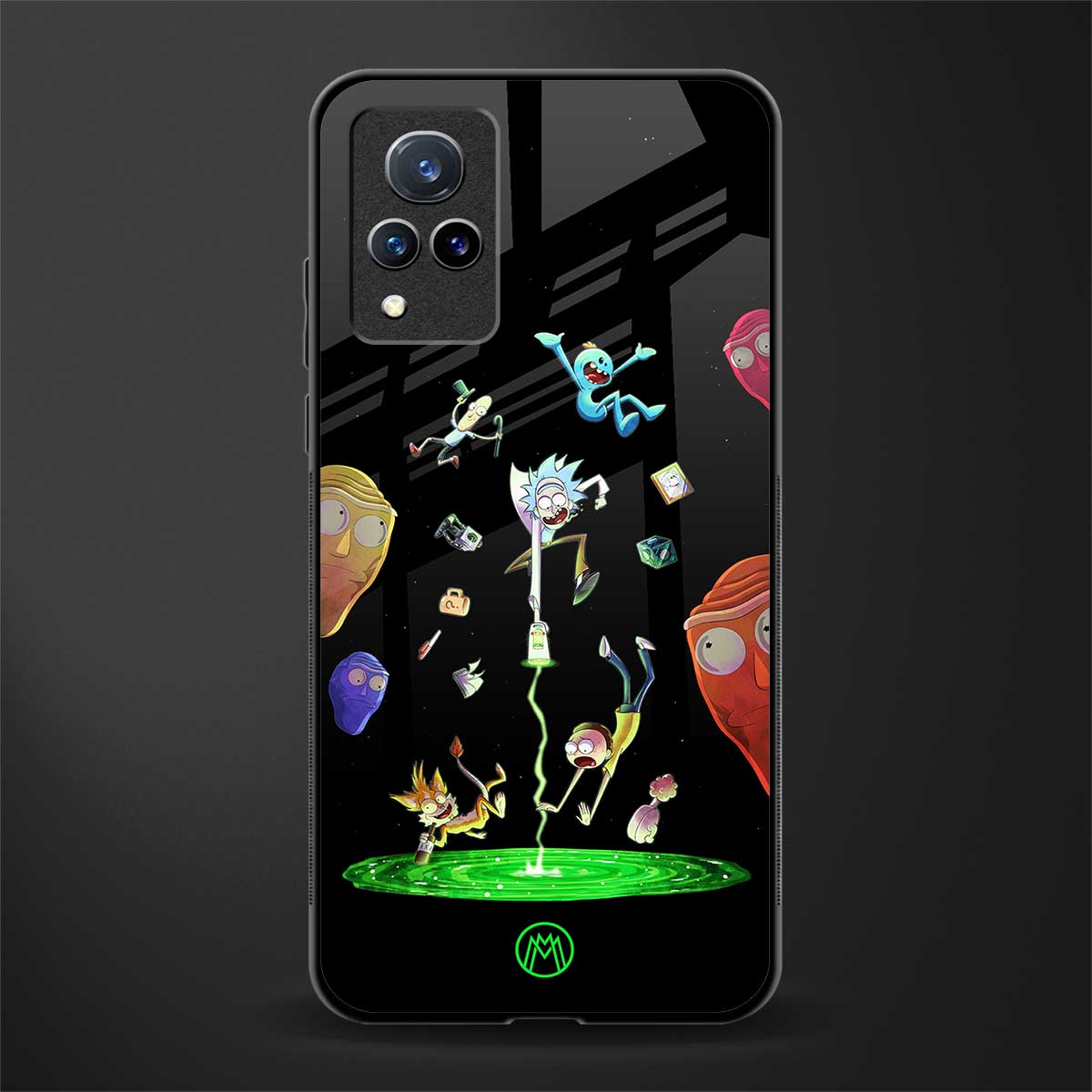 rick and morty amoled glass case for vivo v21 5g image