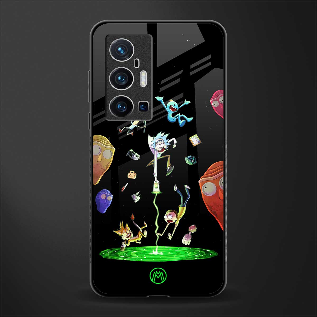rick and morty amoled glass case for vivo x70 pro plus image