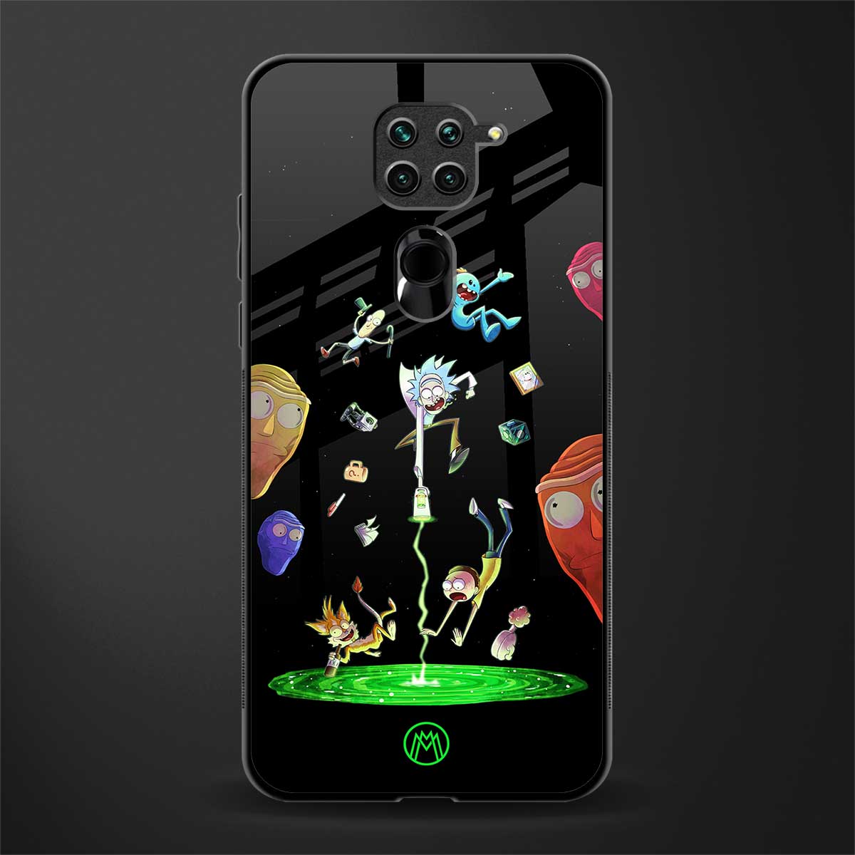 rick and morty amoled glass case for redmi note 9 image