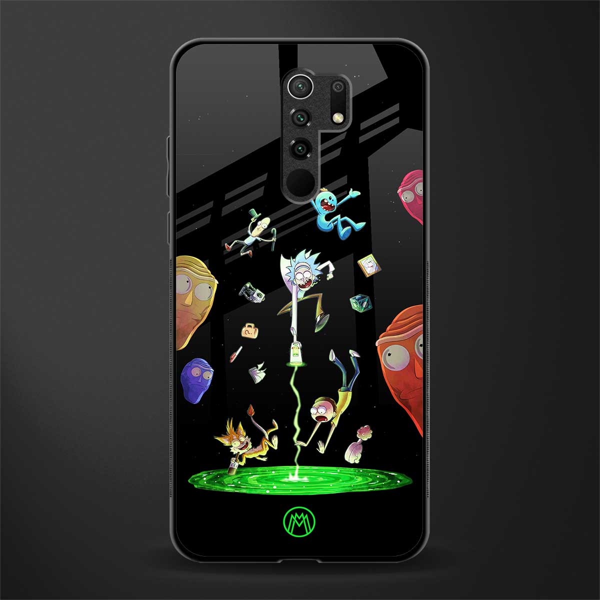 rick and morty amoled glass case for redmi 9 prime image