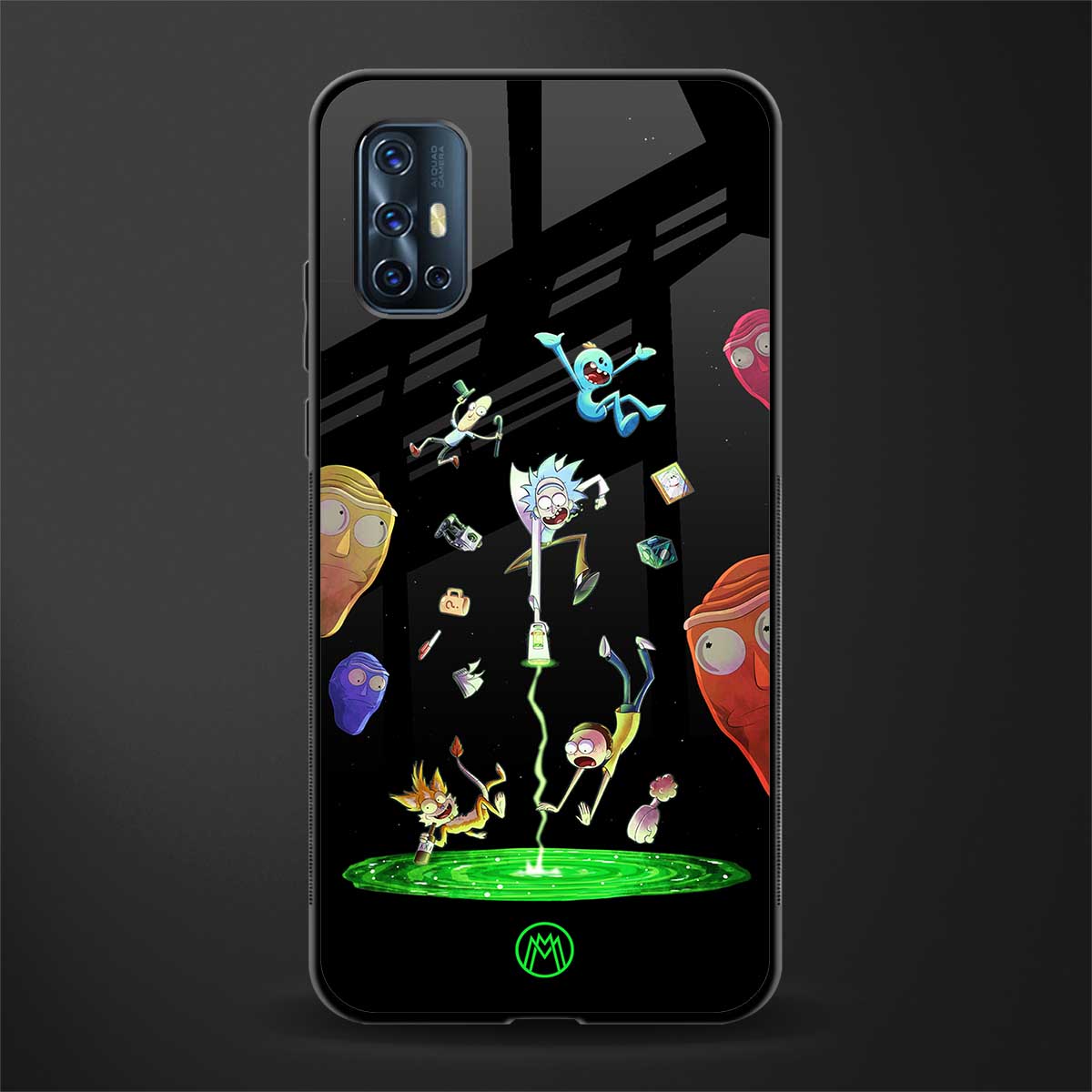 rick and morty amoled glass case for vivo v17 image
