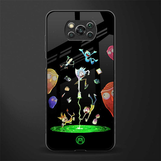 rick and morty amoled glass case for poco x3 image
