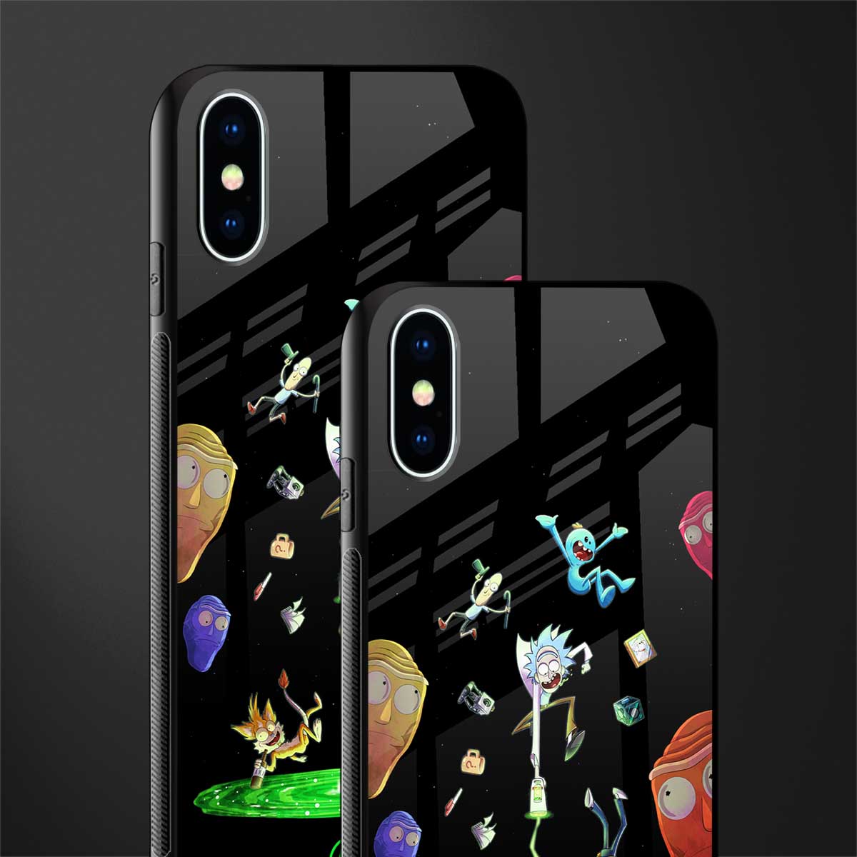 rick and morty amoled glass case for iphone xs image-2