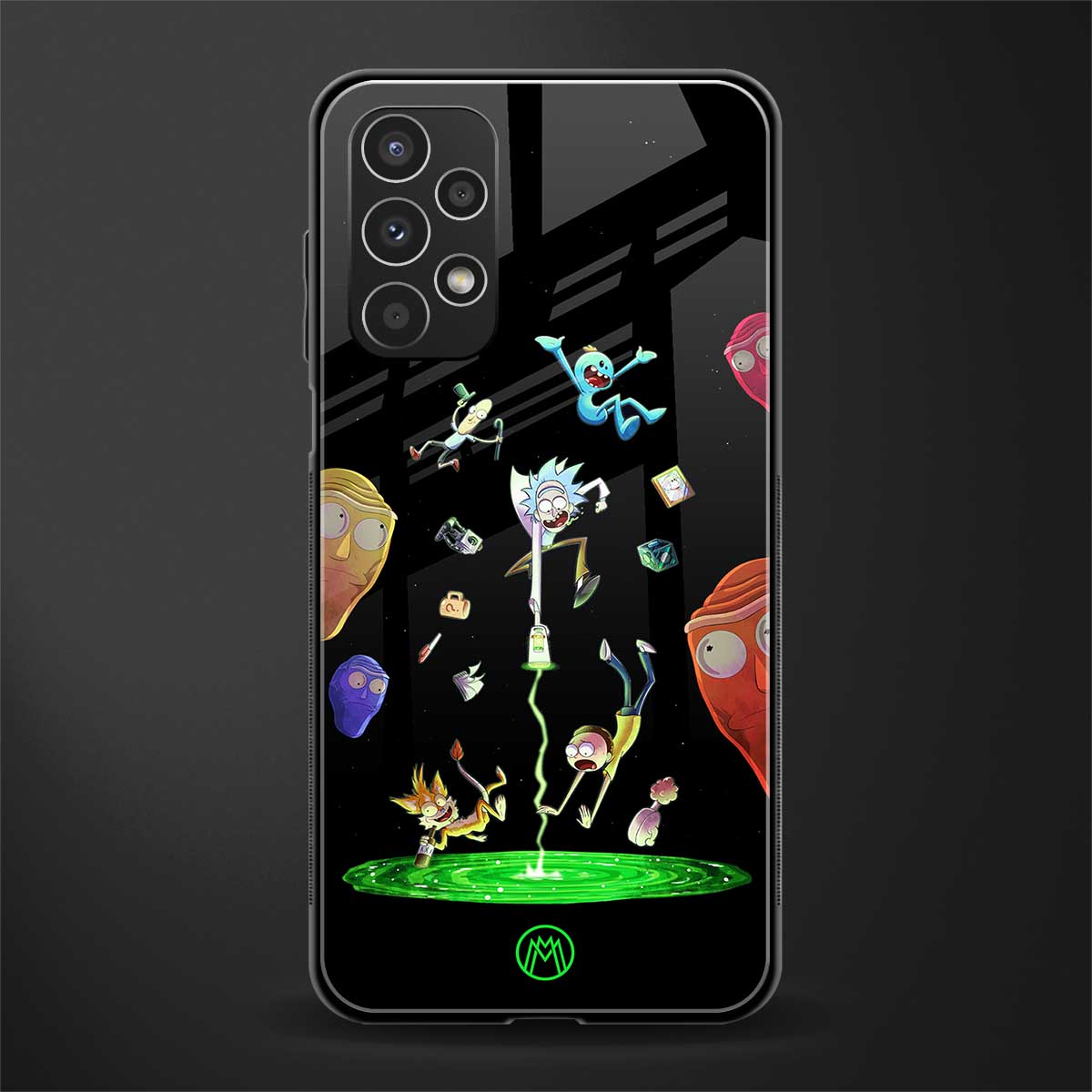 rick and morty amoled back phone cover | glass case for samsung galaxy a13 4g