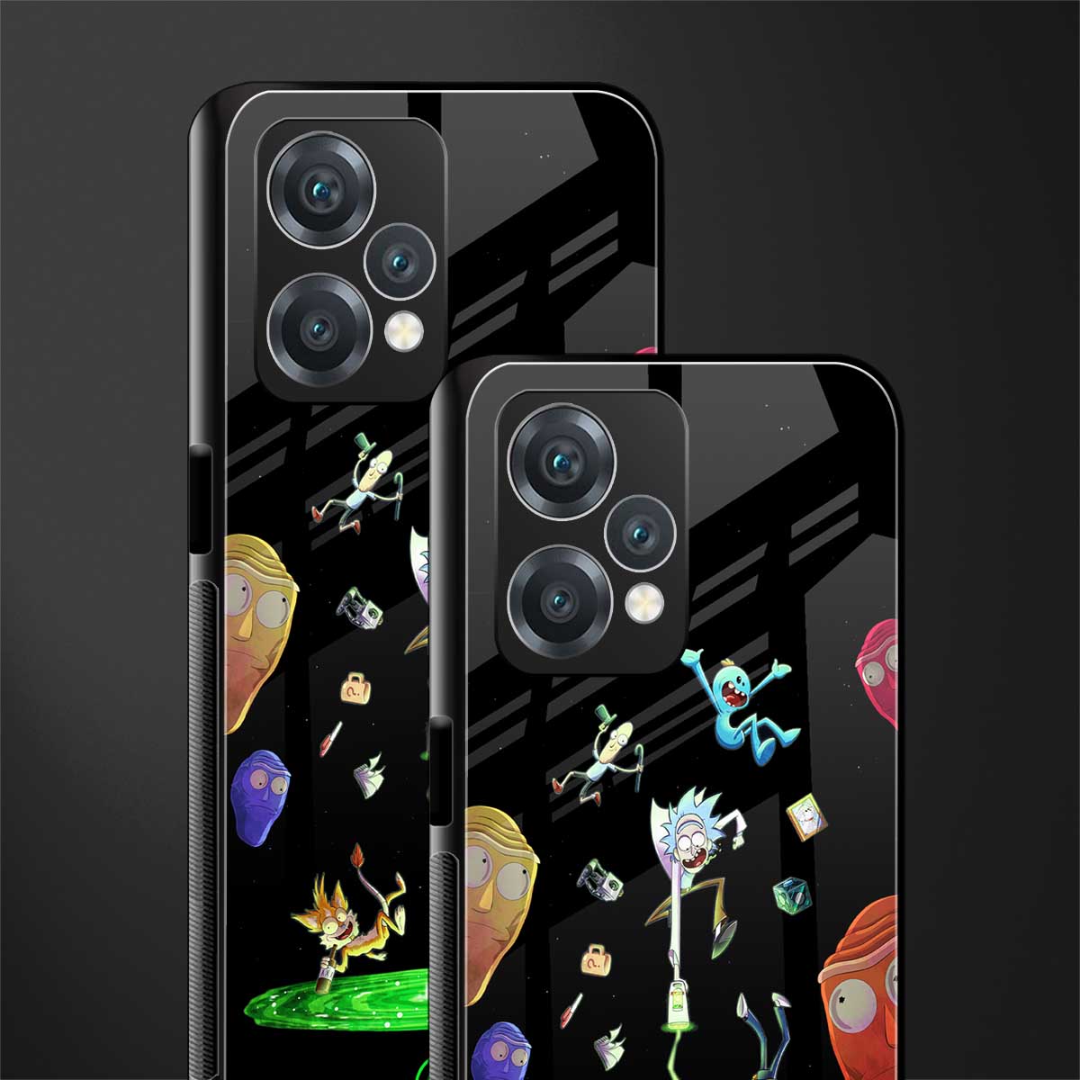rick and morty amoled back phone cover | glass case for oneplus nord ce 2 lite 5g