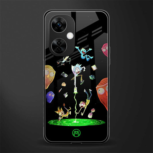 rick and morty amoled back phone cover | glass case for oneplus nord ce 3 lite