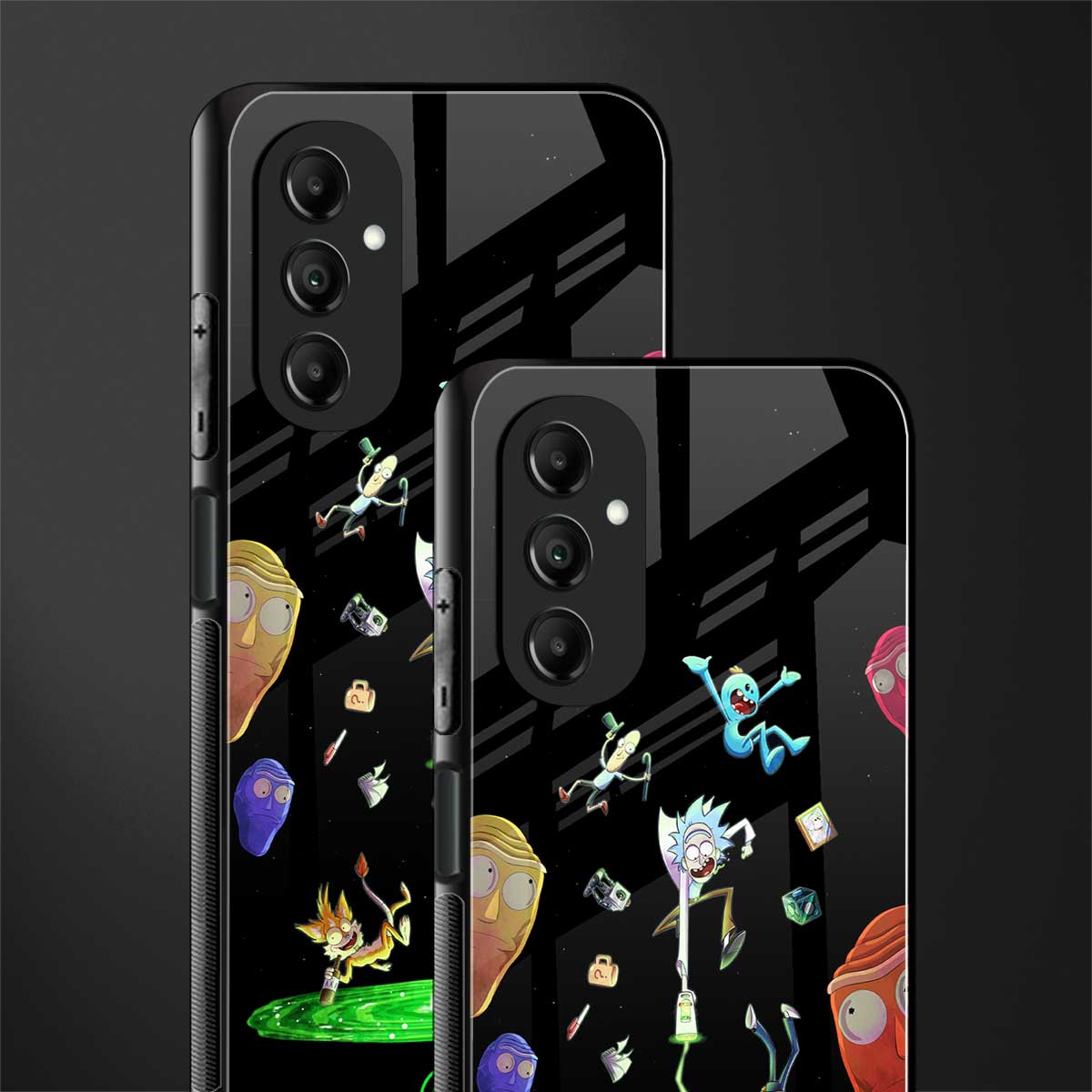 rick and morty amoled back phone cover | glass case for samsung galaxy a14 5g