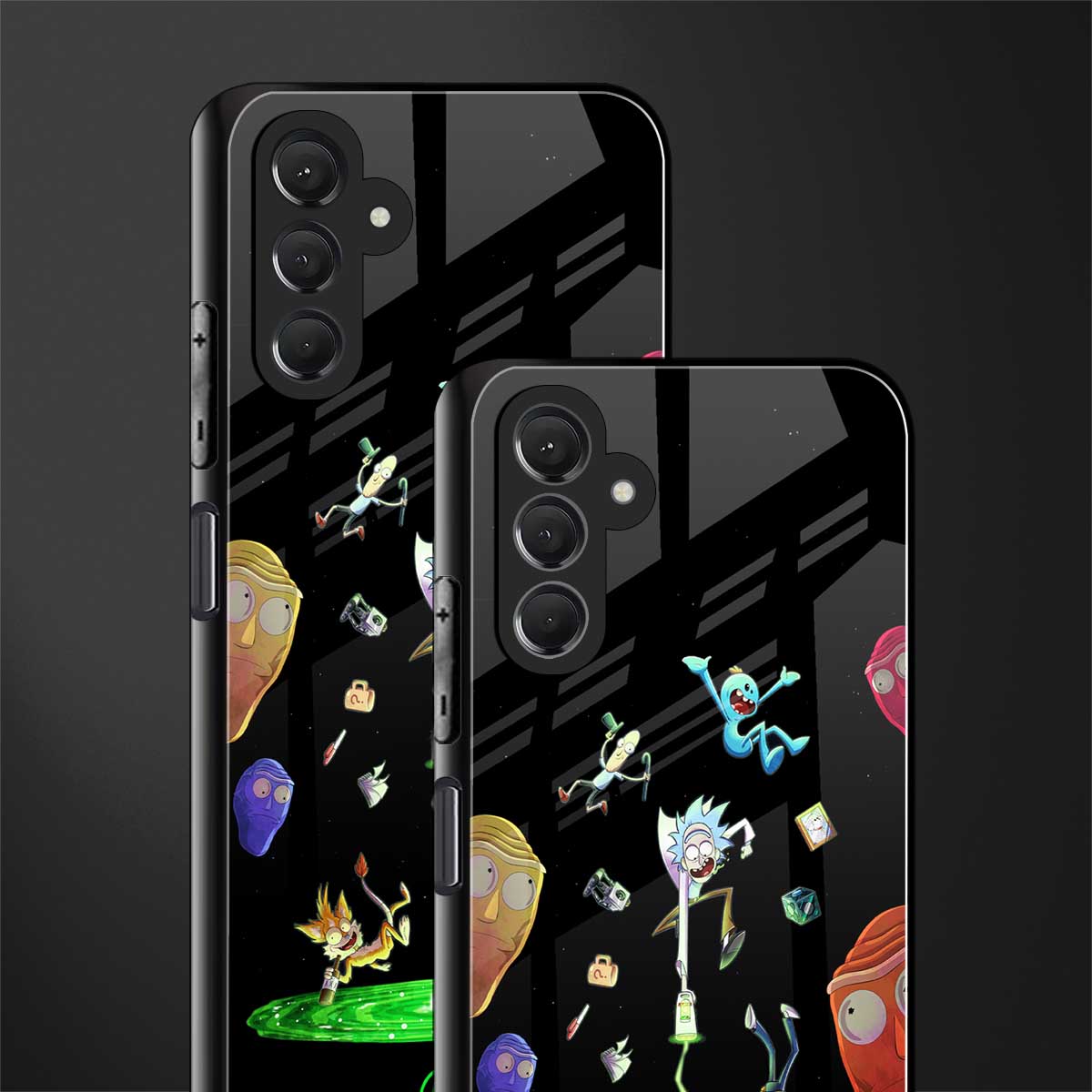 rick and morty amoled back phone cover | glass case for samsun galaxy a24 4g